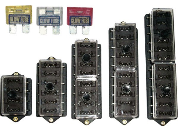 Porte fusible 6 voies : 6 fusibles pour les circuits 12V